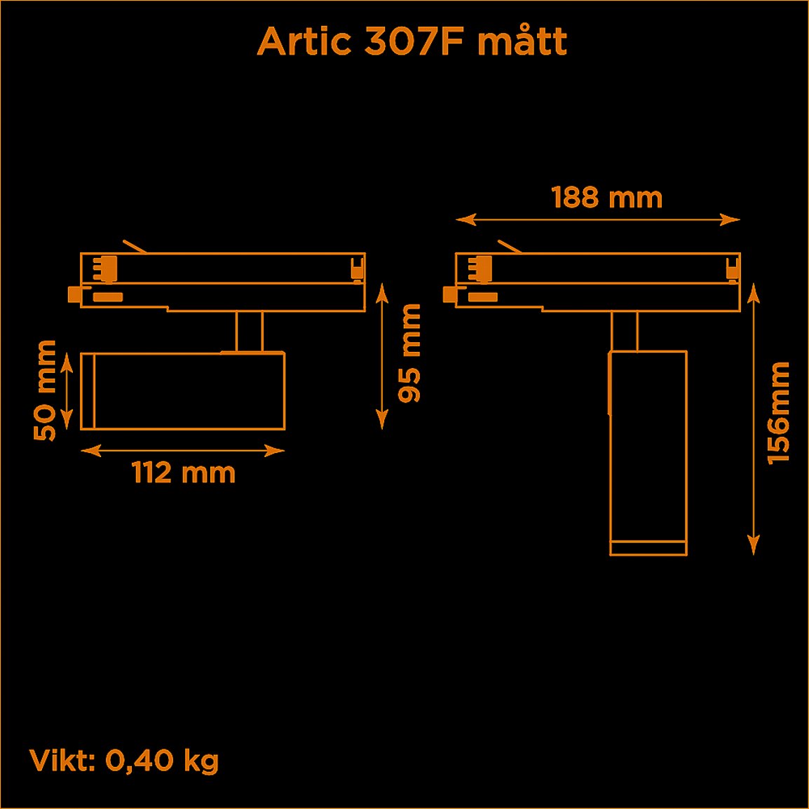 Artic 307F fixed 2700K svart