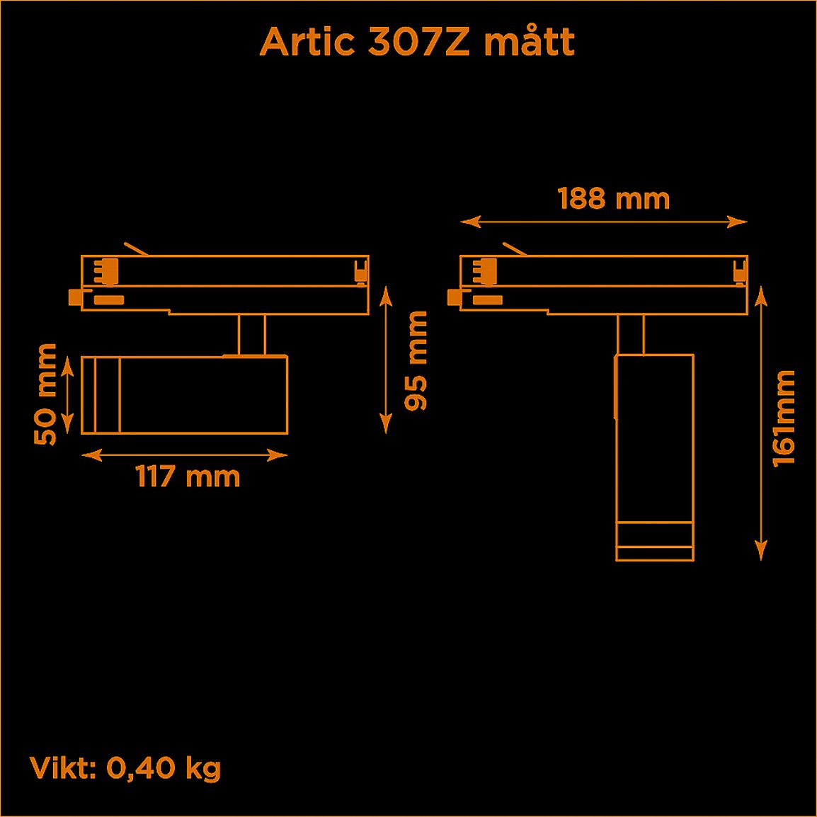 Artic 307Z zoom 3000K svart