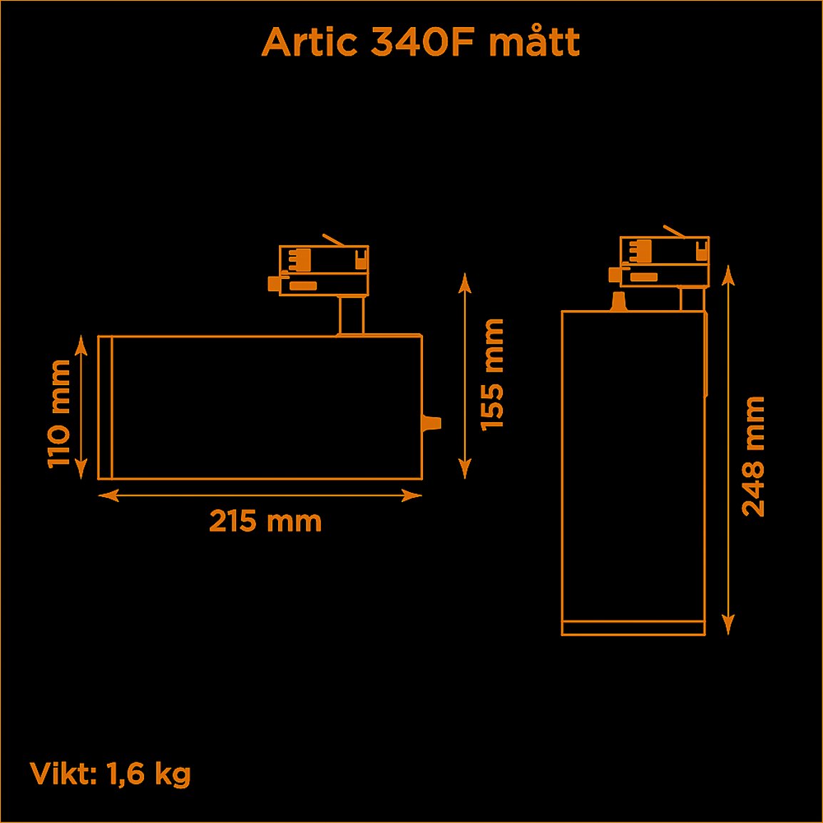 Artic 340F fixed 2700K svart