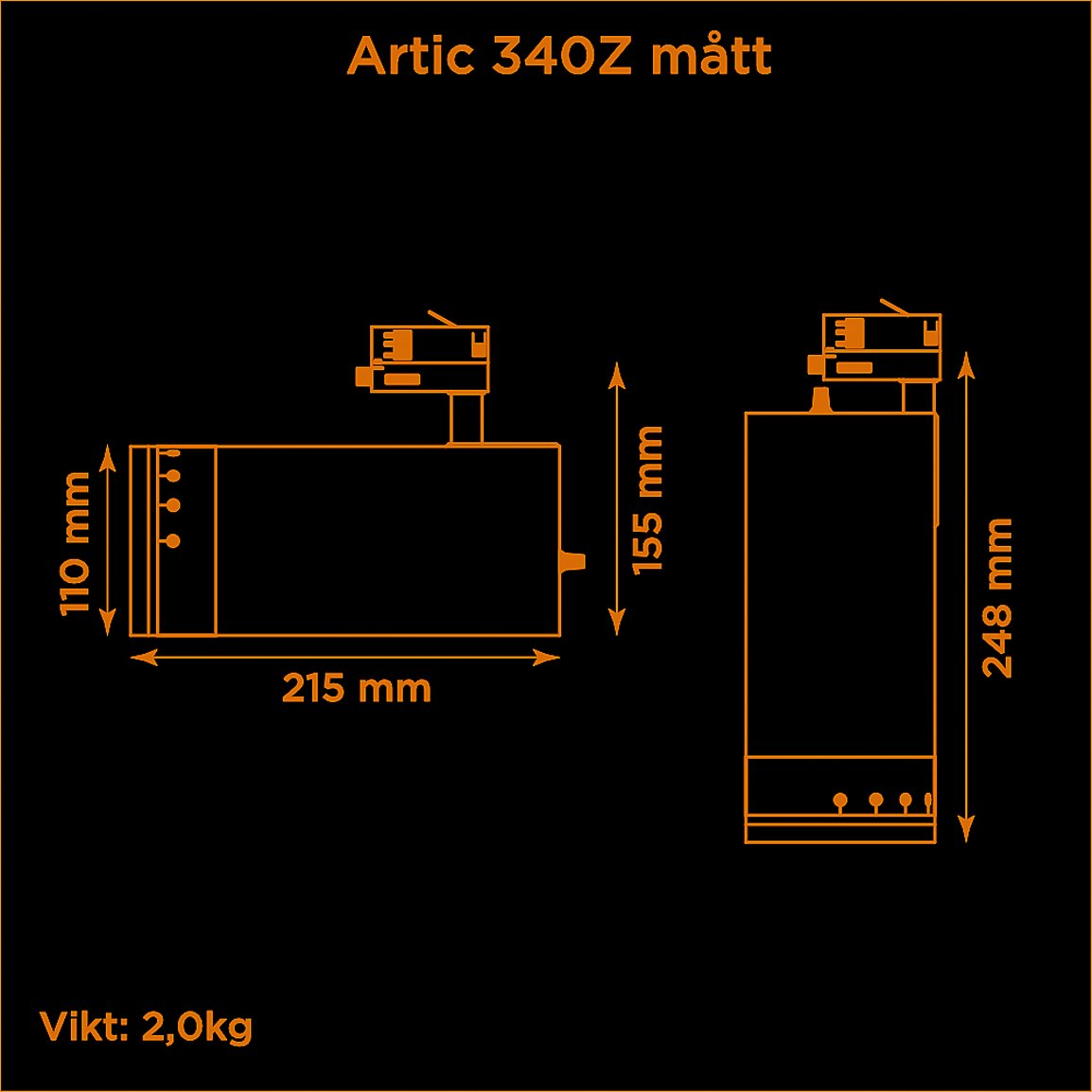Artic 340Z zoom 2700K svart