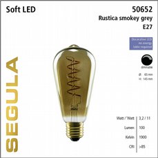 Segula LED E27 Soft Line Rustica smokey grey